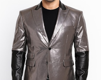 Ghost Papa Emeritus Inspired Blazer: Gothic Rock Faux Leather Stagewear