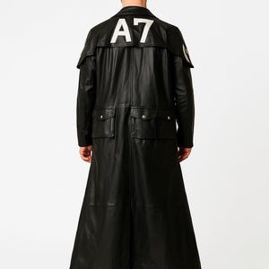 Fallout NCR Ranger A7 Black Duster | Long Trench Leather Coat | Handmade Fallout Cosplay Jacket | Post-Apocalyptic Costume