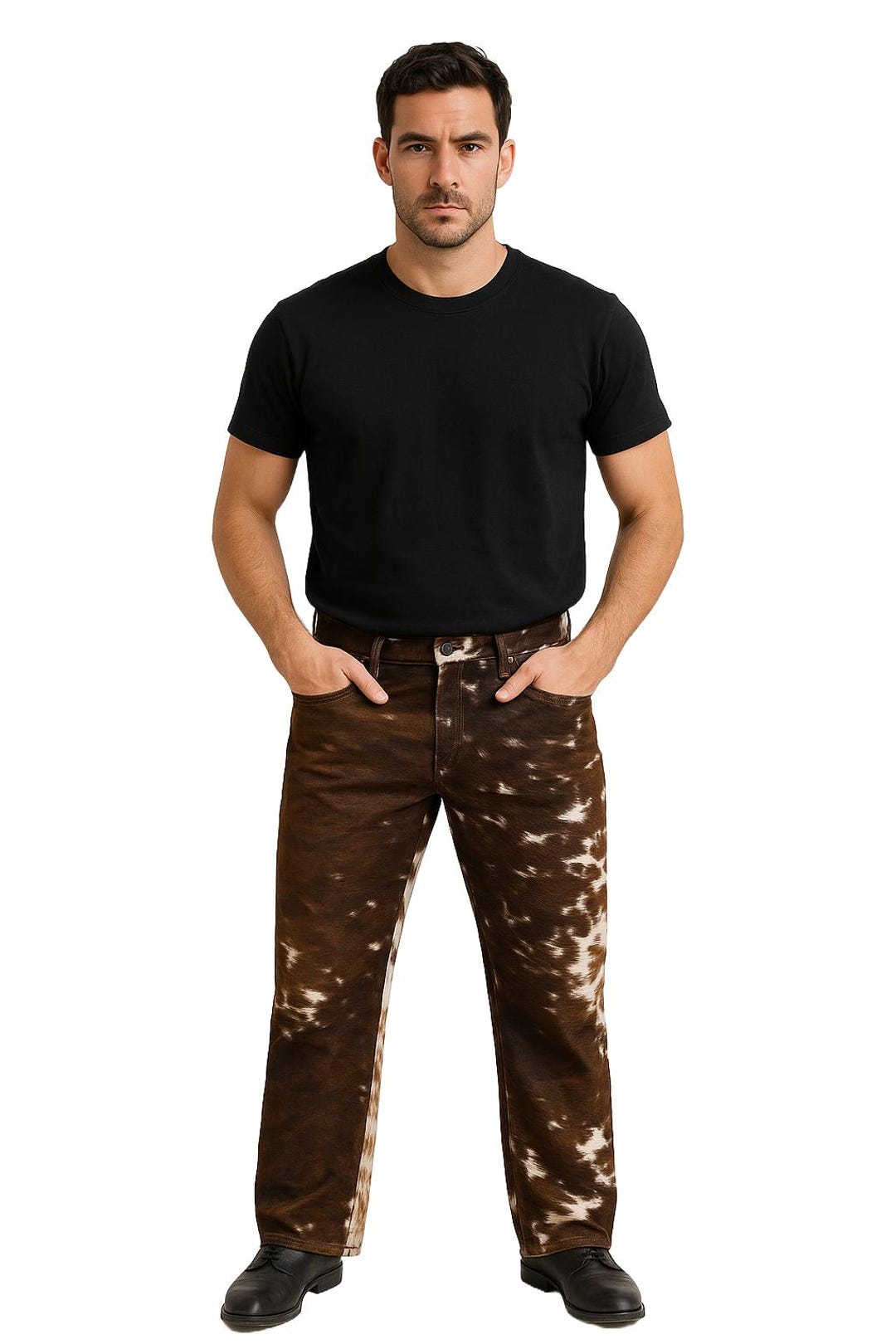 Men’s Hair-on Cowhide Leather Pants – Genuine Western Rodeo Jeans ...