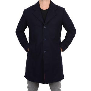 Handmade Men’s Doctor Inspired Wool Peacoat – Who Vintage Long Coat