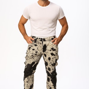 Hair-On Cowhide Western Pants: Real Cowskin Cowboy Rodeo Outfit