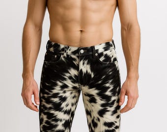 Hair-On Cowhide Leather Pants: Western Rodeo Style