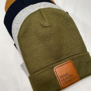 Make Heaven Crowded Christian hat soft and warm faith based knit hat perfect for winter a trendy and inspirational gift for a religious man woman or girl