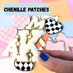 Chennille letter patches for diy project personalized alphabet patch self adhesive puffy letters iron on embroidered patch initial letter