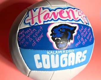 custom hand painted volleyball gift for athlete senior night gift idea for boyfriend gift for daughter personalized coach gift for teen son