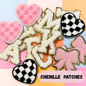 Chennille letter patches for diy project personalized alphabet patch self adhesive puffy letters iron on embroidered patch initial letter