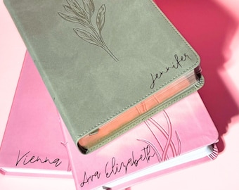 Biblia personalizada con pestañas, regalo para mamá, idea de regalo cristiano para niña, regalo de cumpleaños, regalo personalizado de agradecimiento al maestro de la Biblia para graduación