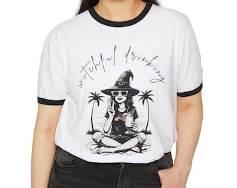 Witchful Drinking T-Shirt: Retro Halloween Graphic Tee