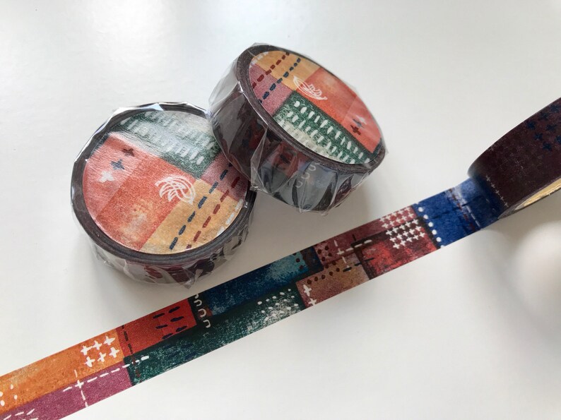 alignment Washi tape dark colours washi tape bullet journal collage washi tape mixed media art planner supplies Chamil Garden