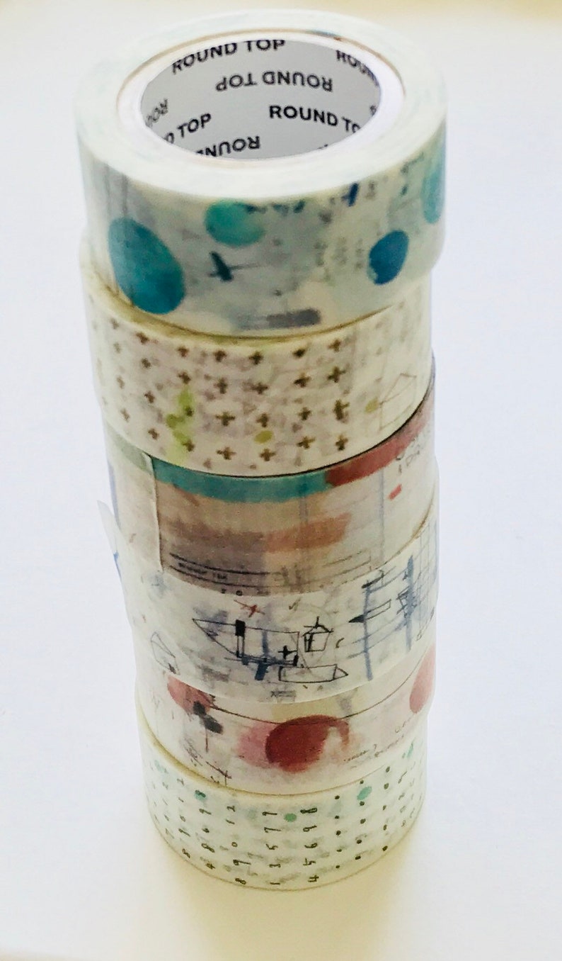 alignment Washi tape dark colours washi tape bullet journal collage washi tape mixed media art planner supplies Chamil Garden