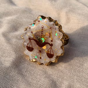 Bague constellation céleste, bague étoile du zodiaque, bague zodiaque, bague céleste, bague peinte à la main en or 18 carats, bijoux constellation, cadeau bague galaxie