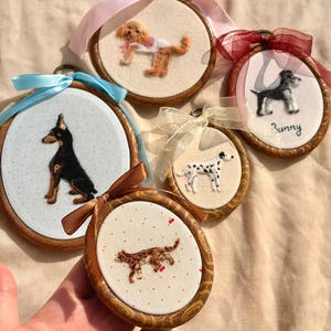 Handmade CUSTOM art nursery Pet Portrait Dog Cat Heirloom keepsake framed needle felted embroidered personalized Decor wall,Christmas gift