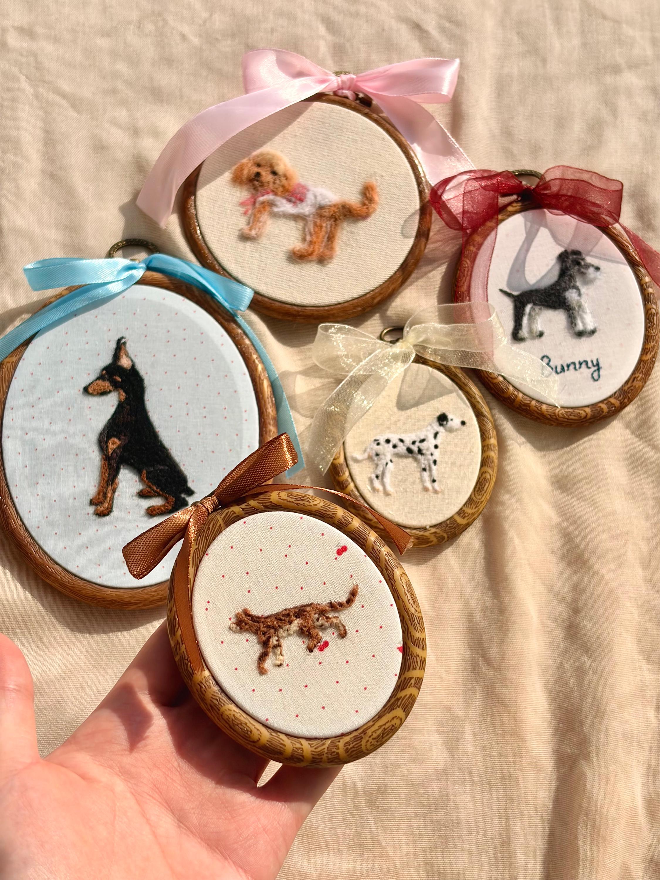 Needle felted dog in frame - Etsy 日本