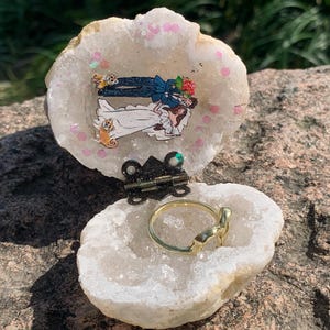 Crystal Engagement Ring Box, Handmade Crystal Box, Proposal And Wedding Bands Box Gift,Geode ring box,couple gift,Personalized proposal gift