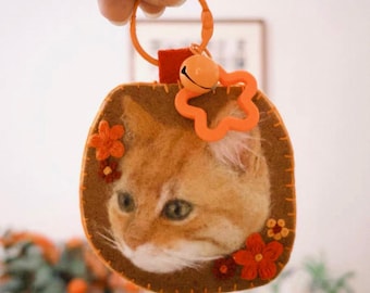 Custom pet Wool ornaments,dog memorial gift ornament,needle felted dog portrait, personalized pet gift for her,Pet Lover Gift,Christmas Gift