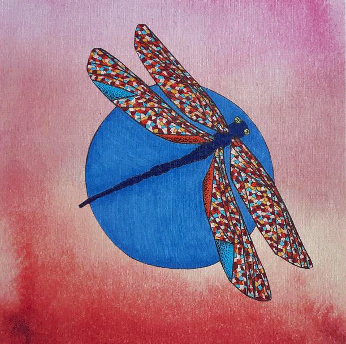 Whimsical Colorful Vibrant Magical Dragonfly Art Print Etsy