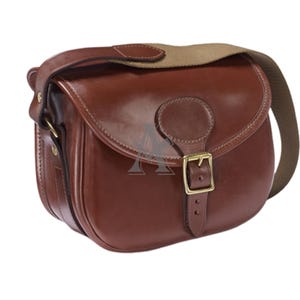 Halloween leather cartridge bag, hunting gear, full-grain leather, outdoor shooting accessory, durable classic hunter&#39;s bag
