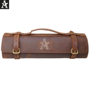 Handmade Premium Leather Knife Roll – Personalized Full-Grain Storage for Chefs & Culinary Enthusiasts, Perfect Gift for Chefs