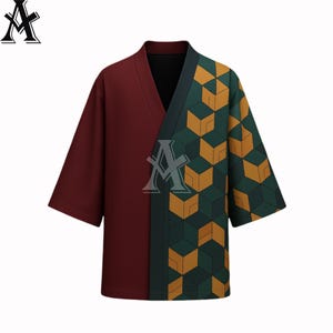 Unisex Kimino Robe - Inspired Water Kimono Jacket – Japanese Streetwear Haori with Dual Pattern Design,  Style Robe - GIft for Anime Lovers