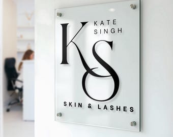 Custom Printed Acrylic Sign, Acrylic Business Logo Sign, Custom Office Sign, Floating Logo Sign For Business, Business Logo Sign