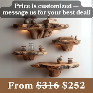 Floating Shelves for Wall Modern Wood Display for Living Room or Nursery