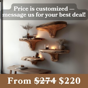 Rustic Wooden Floating Shelves – Strong Custom Wall Shelf for Books, Kitchen Storage, Bar Shelving, and Home Decor Display