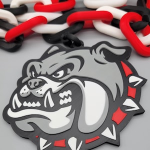 Bulldog, Game Day Oversized Custom 3D printed Team Mascot/ Drip/ Logo/Turnover chain