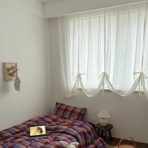 Linen Tie-Up Curtains,Original Design,Customizable for Your Window Size,Elegant and Soft Window Treatment,Natural Linen Curtains