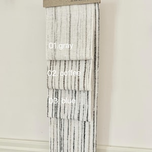 Linen Cotton Striped Curtain: Neutral Textured Window Drape