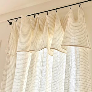 Striped Linen Fabric,White Brown Stripes,Soft Washed Flax By Meter Or Yard 100% Linen,Pure Softened Linen For Sewing,Handwork DIY