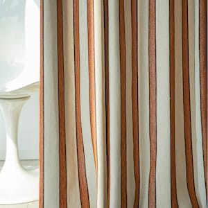 Pannello per tende a righe in lino, tende neutre filtranti la luce, tende minimaliste in stile giapponese, decorazione per finestre di soggiorno e camera da letto.