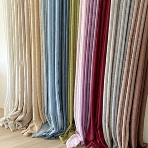 Sheer Linen Fabric Samples: 15 Colors, Lightweight Natural Drape