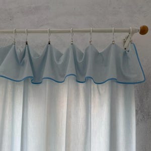 Sky Blue Linen Sheer Curtains: Custom Nordic Style Drapes