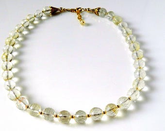 14k Gold Filled Citrine Beaded Necklace - November Birthstone