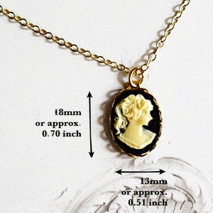Dainty Lady Cameo Necklace Vintage Woman Cameo Necklace Victorian Girl Cameo Pendant Gold Chain image 7