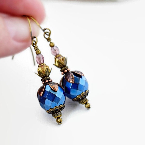 Navy Blue Earrings Etsy