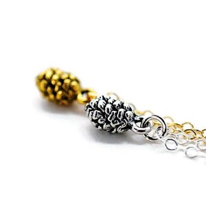 3D Pinecone Necklace - Silver or Gold Charm Pendant Hypoallergenic Chain, Long Pendant, Birthday Gift, Personalized Handmade Jewelry