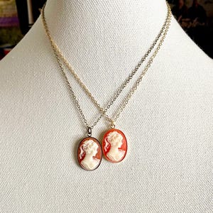 Carnelian Cameo Necklace: Victorian Style Gold Pendant