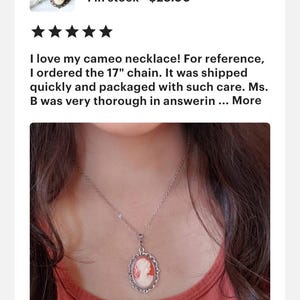 Victorian Lady Carnelian Cameo Necklace: Antique Silver Pendant image 5