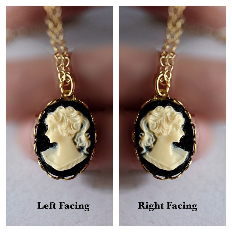 Dainty Lady Cameo Necklace Vintage Woman Cameo Necklace Victorian Girl Cameo Pendant Gold Chain image 4