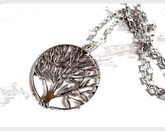 Weeping Willow Family Tree Necklace Bohemian Silver Tree of Life Charm Pendant Mothers Gift