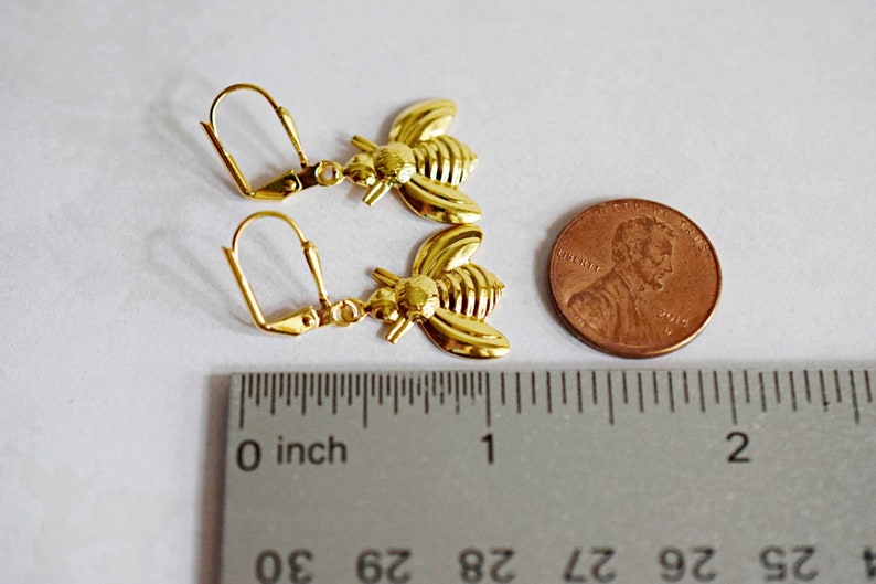 Honey Bee Jewelry Yellow Bee Charm Earrings Gold Bee Earrings Bubble Bee