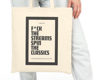 Bolso tote de lona de algodón de inspiración vintage, regalo para amantes de la música