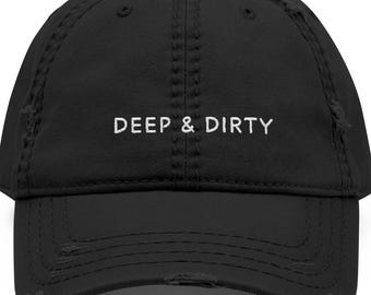 Gorra bordada Deep and Dirty, gorra de papá rave, gorra de música house, gorra de festival techno, gorra de DJ underground, gorra de club unisex, gorra desgastada