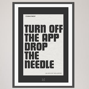 Vinylplaatposter, muziekcitaat print, kunst aan de muur draaitafel, decor retro muziek, DJ-cadeau, platenverzamelaar kunst, woondecoratie