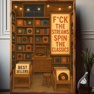 Vinyl Record Poster, Record Player Wall Art, Record Shop Print, Wall Art Decor Music Room, Turntable Poster Gift ,Digital Download