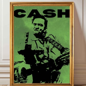 Johnny Cash Wall Art - Country Music Poster, Retro Rock Print, Nashville Decor, Western Music Art, Man in Black, Gift for Music Lovers