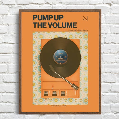 Retro Music Poster, Vinyl Record Wall Art, Turntable Print, 80s Aesthetic, Pop Culture Art, Music Lover Gift, Instant Download Music Album