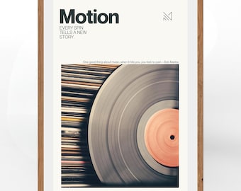 Vinyl Record Art Print, Retro Music Decor, Audiophile Gift