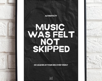 Poster con citazione su dischi in vinile, arte musicale per audiofili